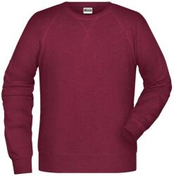 James & Nicholson (Daiber) Férfi kapucni nélküli biopamut felső 8022 - Borvörös melírozott | XXL (1-8022-1780267)