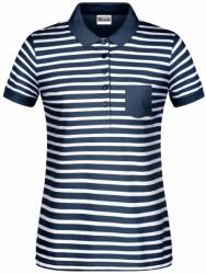 James & Nicholson Tricou polo cu dungi pentru femei 8029 - Albastru închis / albă | XL (1-8029-1781755)