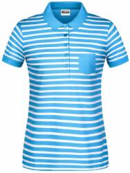 James & Nicholson (Daiber) Tricou polo cu dungi pentru femei 8029 - Atlantic / albă | XXL (1-8029-1781750)