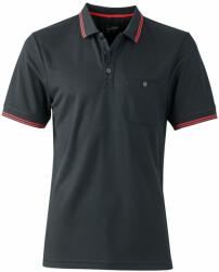 James & Nicholson (Daiber) Tricou polo sport pentru bărbați JN702 - Neagră / roșie | XXXL (1-JN702-1736820)