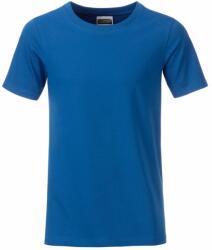 Daiber Tricou clasic pentru băieți din bumbac organic 8008B - Albastru regal | S (8008B-1755080)