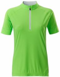 Daiber Tricou de ciclism pentru femei cu fermoar scurt JN513 - Verde deschis / albă | S (JN513-1752608)