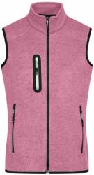 Daiber Vestă din fleece tricotat de damă JN773 - Roz prespălat / off-white | M (JN773-1757448)