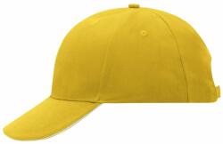 Myrtle Beach Șapcă promoțională cu 6 panele tip sandwich MB024 - Solar galbenă / albă | uni (MB024-1713360)