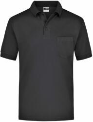 James & Nicholson Tricou pentru bărbați polo cu buzunar JN026 - Neagră | XL (1-JN026-51618)
