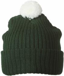 Myrtle Beach Căciulă tricotată cu pompom MB7540 - Închisă verde / albă | uni (MB7540-117201)