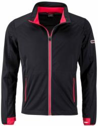 James & Nicholson Jachetă sport softshell pentru bărbați JN1126 - Neagră / roșu deschis | M (1-JN1126-1745830)