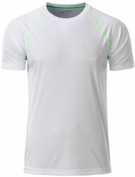 Daiber Tricou funcțional pentru bărbați JN496 - Albă / verde deschis | M (JN496-1752212)