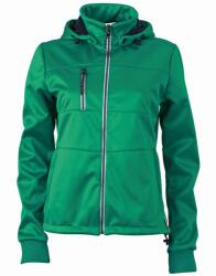 James & Nicholson Jachetă de damă sport softshell JN1077 - Verde irlandeză / albastru închis / albă | S (1-JN1077-1714160)