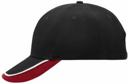 Myrtle Beach Șapcă promoțională MB049 - Neagră / albă / roșie | uni (MB049-40272)