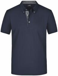 Daiber Tricou polo elegant pentru bărbați JN964 - Albastru închis / albastru închis / albă | XL (JN964-1700712)