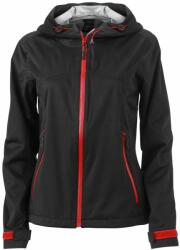Daiber Jacheta softshell de damă cu glugă JN1097 - Neagră / roșie | M (JN1097-1725182)