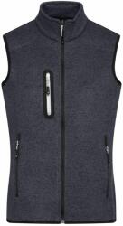 Daiber Vesta din fleece tricotat de bărbați JN774 - Gri închis prespălat / argintiu | S (JN774-1757316)