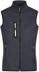 Daiber Vestă din fleece tricotat de damă JN773 - Gri închis prespălat / argintiu | XL (JN773-1757304)