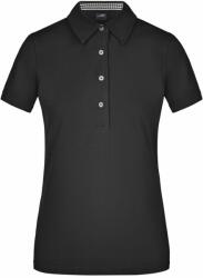 James & Nicholson Tricou polo elegant pentru femei JN969 - Neagră / neagră / albă | XL (1-JN969-1714318)