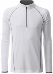 Daiber Tricou funcțional pentru bărbați cu mânecă lungă JN498 - Albă / argintiu | L (JN498-1752372)