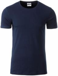 Daiber Tricou clasic pentru bărbați din bumbac organic 8008 - Albastru închis | XL (8008-1755238)