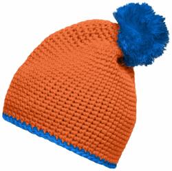 Daiber Căciulă tricotată cu dungă contrastantă și pompon MB7964 - Oranj / aqua | uni (MB7964-1710427)