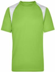 James & Nicholson (Daiber) Tricou alergare pentru bărbați cu mânecă scurtă JN397 - Limo verde / albă | XL (1-JN397-151232)