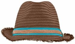 Myrtle Beach Pălărie de vară din paie MB6703 - Nugat / turcoaz | L/XL (MB6703-1767818)