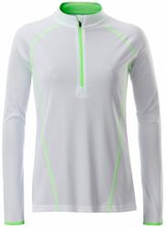 Daiber Tricou functional de damă cu mânecă lungă JN497 - Albă / verde deschis | S (JN497-1752294)