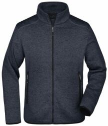 Daiber Jachetă pentru bărbați din fleece tricotat JN762 - Gri închis prespălat / argintiu | S (JN762-1735082)