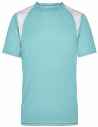 James & Nicholson (Daiber) Tricou alergare pentru bărbați cu mânecă scurtă JN397 - Mentă / albă | XL (1-JN397-151220)