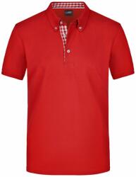 James & Nicholson Tricou polo elegant pentru bărbați JN964 - Roșie / roșie / albă | XL (1-JN964-1700682)