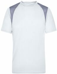 James & Nicholson Tricou alergare pentru bărbați cu mânecă scurtă JN397 - Albă / argintiu | XXXL (1-JN397-151240)