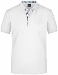 Daiber Tricou polo elegant pentru bărbați JN964 - Albă / albastru închis / albă | XL (JN964-1700670)