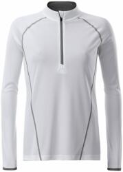 Daiber Tricou functional de damă cu mânecă lungă JN497 - Albă / argintiu | M (JN497-1752301)