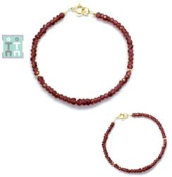  Bratara Granat - Diametru 55 mm - Disc Fatetat Accesorii Gold Filled - 1, 7-3 x 3-4 mm - 1 Buc