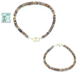  Bratara Andaluzit - Diametru 54 mm - Disc Fatetat Accesorii Gold Filled - 2-3 x 3-4 mm - 1 Buc
