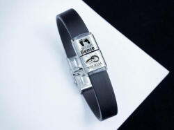 R. M. ékszer Életünk lenyomata 2 egyedi medálos MoMents kaucsuk karkötő (16438RM)