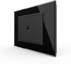 LIVOLO Priza Simpla TV Livolo cu Rama din Sticla - Serie Noua - culoare negru