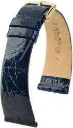 Hirsch Curea albastru închis din piele Hirsch Prestige L 02208080-1 (Piele de crocodil) Hirsch Selection 17 mm