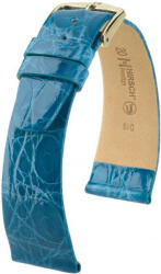 Hirsch Curea albastru deschis din piele Hirsch Prestige M 02208183-1 (Piele de crocodil piele) Hirsch Selection 15 mm