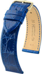 Hirsch Curea albastră din piele Hirsch Genuine Croco M 18900885-1 (Piele de crocodil) 13 mm