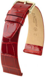 Hirsch Curea roșie din piele Hirsch Prestige M 02207120-1 (Piele de aligator) Hirsch Selection 14 mm (spona 10mm)