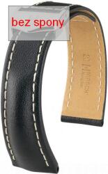 Hirsch Curea neagră din piele Hirsch Navigator 07002450-2 (Piele de vițel) 24 mm (spona 20 mm)