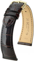 Hirsch Curea maro închis din piele Hirsch London L 04207010-1 (Piele de aligator) Hirsch Selection 19 mm (spona 16mm)