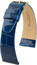 Hirsch Curea albastru închis din piele Hirsch Prestige L 02207080-1 (Piele de aligator) Hirsch Selection 16 mm