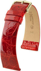 Hirsch Curea roșie din piele Hirsch Prestige L 02208020-1 (Piele de crocodil) Hirsch Selection 18 mm