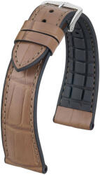 Hirsch Curea maro Hirsch Ian L 0935007095-2 (Piele de aligator / cauciuc natural) 22 mm