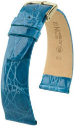 Hirsch Curea albastru deschis din piele Hirsch Prestige M 02308183-1 (Piele de crocodil) Hirsch Selection 14 mm (spona 12mm)