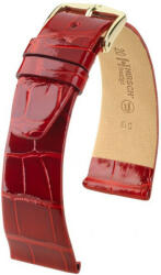 Hirsch Curea roșie din piele Hirsch Prestige L 02207020-1 (Piele de aligator) Hirsch Selection 18 mm