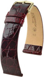 Hirsch Curea vișinie din piele Hirsch Prestige M 02308160-1 (Piele de crocodil) Hirsch Selection 14 mm (spona 12mm)