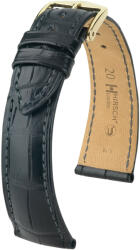 Hirsch Curea neagră din piele Hirsch London L 04307059-1 (Piele de aligator) 22 mm