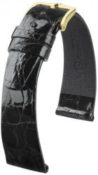 Hirsch Curea neagră din piele Hirsch Prestige L 02208050-1 (Piele de crocodil) 20 mm