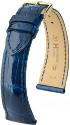 Hirsch Curea albastru închis din piele Hirsch London M 04207180-1 (Piele de aligator) Hirsch Selection 17 mm